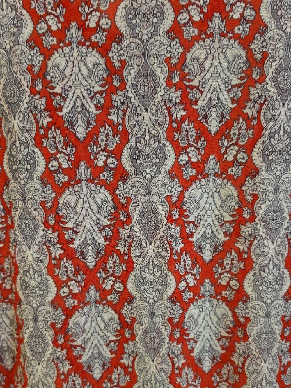 Red Printed Short-Sleeve Button-Front Peplum Blouse - Picture 9 of 11